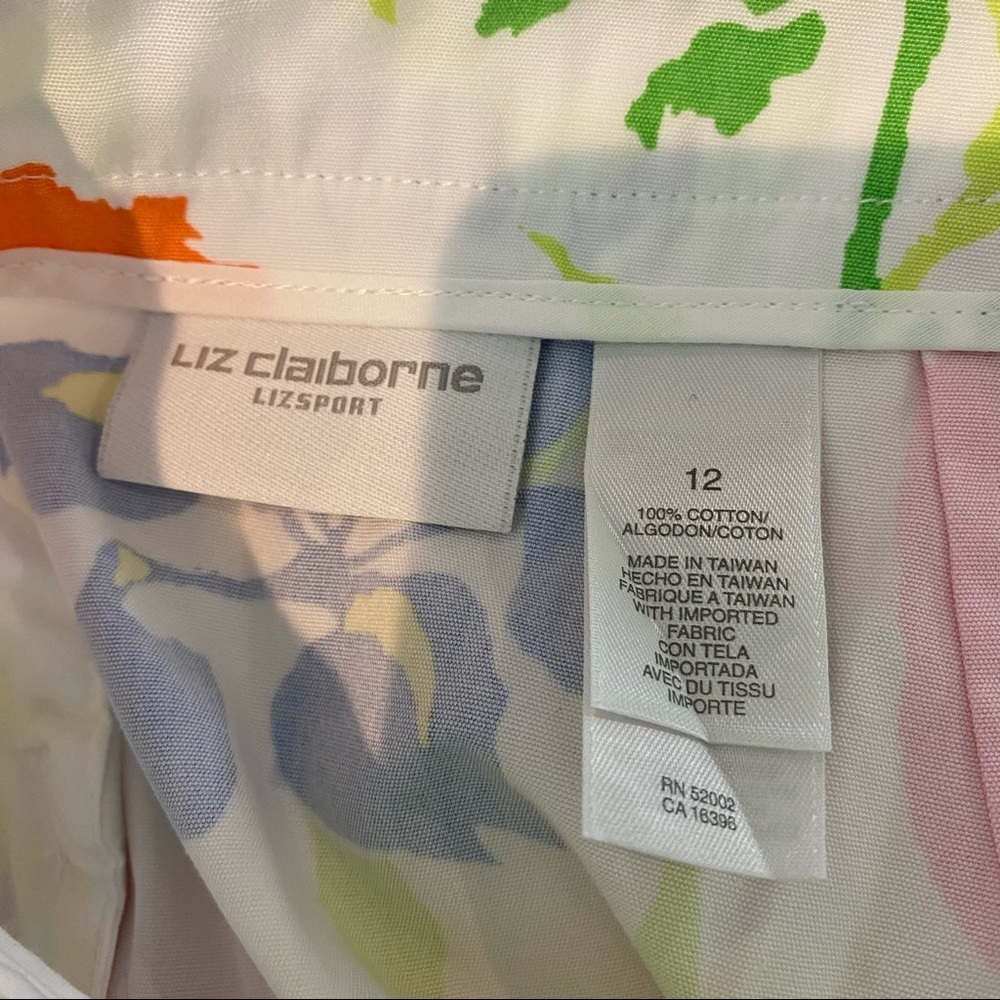 Liz Claiborne Floral Pencil Skirt Size 12 Lizsport Skirt Tulips, Irises … - Picture 5 of 6